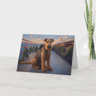 Airedale Kerst Cruise: Pawsome Vakantie Vreugde Bedankkaart