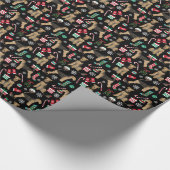 Airedale kerstcadeauverpakking cadeaupapier (Hoek)