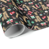 Airedale kerstcadeauverpakking cadeaupapier (Rol Hoek)