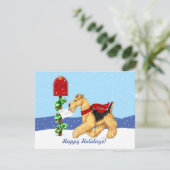 Airedale Kerstdale Mail Kaart (Staand voorkant)