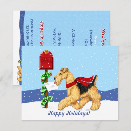 Airedale Kerstdale Mail Kaart (Voorkant / Achterkant)