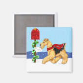Airedale Kerstdale Mail Magneet (Voorkant / Achterkant)