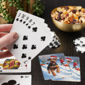 Airedale Kerstfeest Sneeuwscène Pokerkaarten (Insitu)