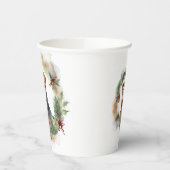 Airedale Kerstkrans Feestelijke Pup Papieren Bekers (Links)