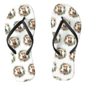 Airedale Kerstkrans Feestelijke Pup Teenslippers (Voetbed)