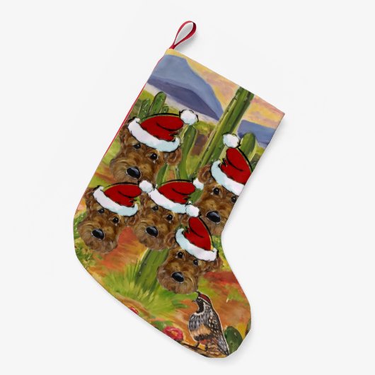 Airedale Kerstmannen Kleine Kerstsok (Voorkant (Hangend))