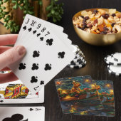 Airedale Kerstmis Feestelijke Reis Pokerkaarten (Insitu)
