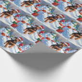Airedale Kerstmis Festieve Sneeuw Scene Cadeaupapier (Hoek)