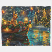 Airedale Kerstmis Festivistische Reis Fleece Deken (Voorkant (Horizontaal))