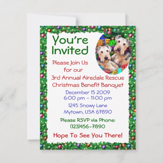 Airedale Kerstmis Open Now Kaart (Achterkant)