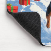 Airedale Kerstmis Sneeuwlandschap Muismat (Hoek)