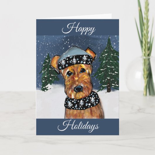 AIREDALE KERSTMISE FEESTDAGEN KAART (Voorkant)