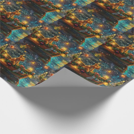 Airedale kerstvakantie cadeaupapier (Hoek)