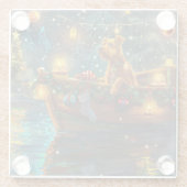 Airedale kerstvakantie glazen onderzetter (Achterkant)