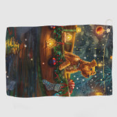 Airedale kerstvakantie golfhanddoek (Horizontaal)