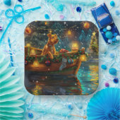 Airedale kerstvakantie papieren bordje (Feest)