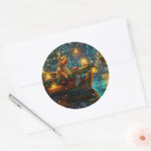 Airedale kerstvakantie ronde sticker (Envelop)