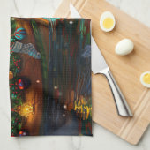 Airedale kerstvakantie theedoek (Quarter Fold)