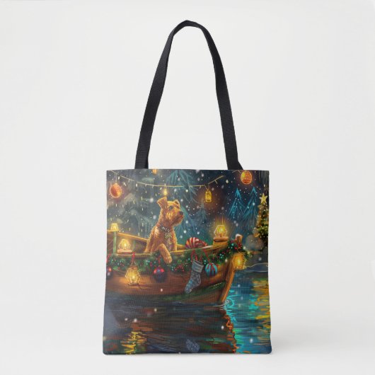 Airedale kerstvakantie tote bag (Voorkant)