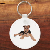 Airedale, Lakeland, Welsh Terrier Puppy Sleutelhanger (Voorkant)