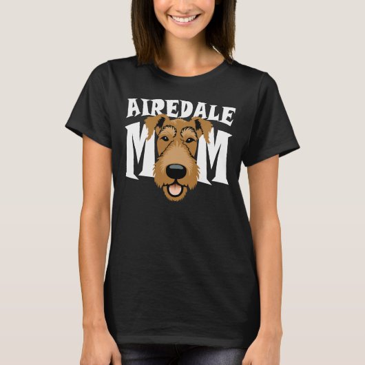 Airedale Mam Cute Airedale Terrier Dog Mam Vrouwen T-shirt (Voorkant)