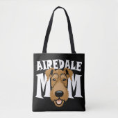 Airedale Mam Cute Airedale Terrier Hondenliefhebbe Tote Bag (Voorkant)