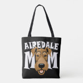Airedale Mam Cute Airedale Terrier Hondenliefhebbe Tote Bag (Achterkant)