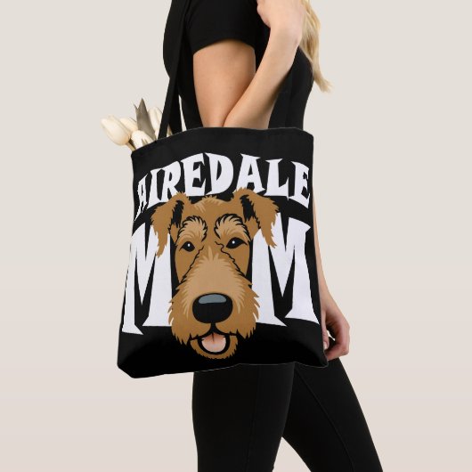 Airedale Mam Cute Airedale Terrier Hondenliefhebbe Tote Bag (Dichtbij)