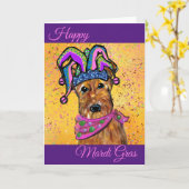 AIREDALE MARDI GRAS KAART (Gele Bloem)