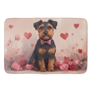 Airedale met Rozen - Valentijnsdag Badmat