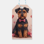Airedale met Rozen - Valentijnsdag Cadeaulabel (Achterkant)