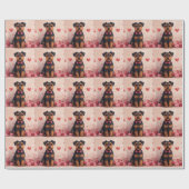 Airedale met Rozen - Valentijnsdag Cadeaupapier (Vlak)
