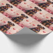 Airedale met Rozen - Valentijnsdag Cadeaupapier (Hoek)