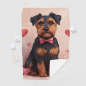 Airedale met Rozen - Valentijnsdag Golfhanddoek (Insitu)