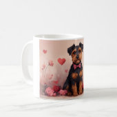 Airedale met Rozen - Valentijnsdag Koffiemok (Voorkant links)