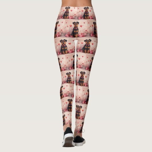 Airedale met Rozen - Valentijnsdag Leggings (Achterkant)