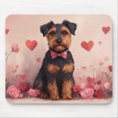 Airedale met Rozen - Valentijnsdag Muismat (Voorkant)