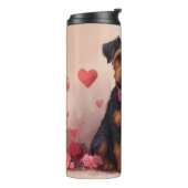 Airedale met Rozen - Valentijnsdag Thermosbeker (Gedraaid links)