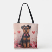Airedale met Rozen - Valentijnsdag Tote Bag (Achterkant)