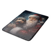 Airedale met Sinterklaas Festive Kerstmis  Badmat (Gekanteld)