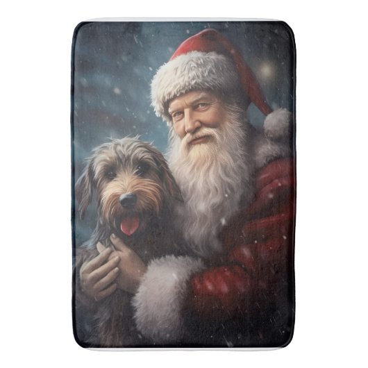 Airedale met Sinterklaas Festive Kerstmis  Badmat (Voorkant Verticaal)