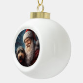 Airedale met Sinterklaas Festive Kerstmis  Keramische Bal Ornament (Rechts)