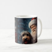 Airedale met Sinterklaas Festive Kerstmis Koffiemok (Voorkant rechts)