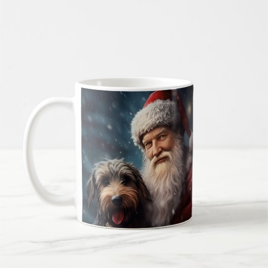 Airedale met Sinterklaas Festive Kerstmis Koffiemok (Links)