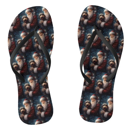 Airedale met Sinterklaas Festive Kerstmis Teenslippers (Voetbed)