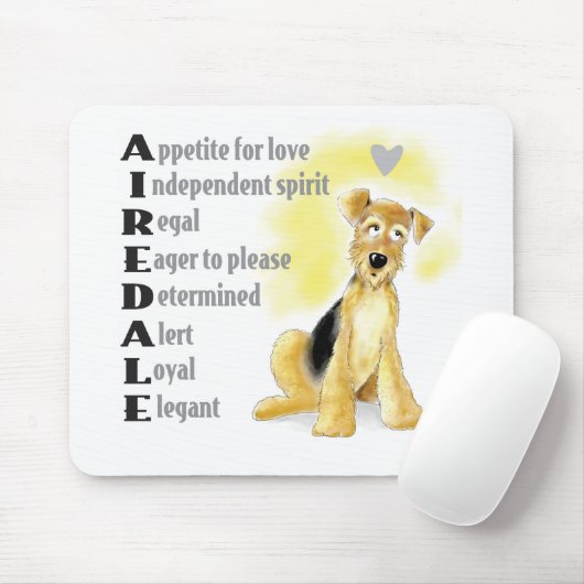 Airedale mousepad muismat (Met muis)