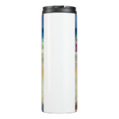 Airedale op strand, zomercadeau voor hondenliefheb thermosbeker (Achterkant)