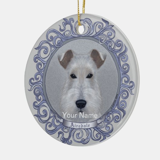  Airedale-ornament Keramisch Ornament (Links)