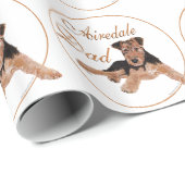 Airedale Papa Cadeaupapier (Rol Hoek)