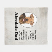 Airedale Papa Fleece Deken (Voorkant (Horizontaal))